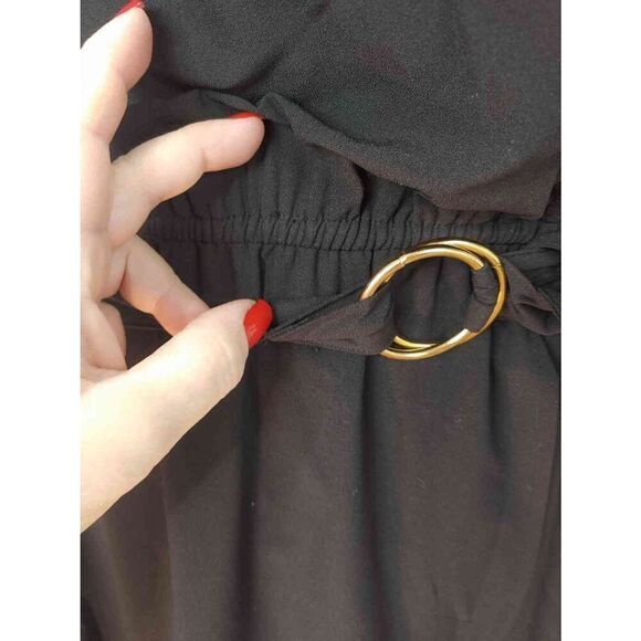 Justfab Womens Size XL Black Asymmetrical Wrap Dress - Picture 5 of 7